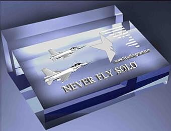 Never Fly Solo Crystal Business Card Holder